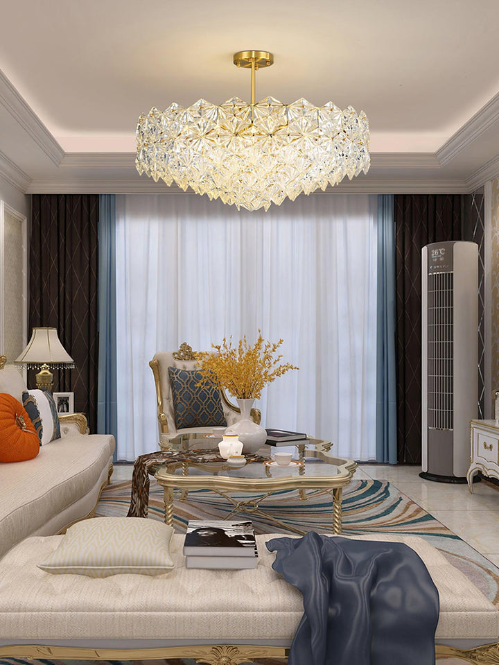 Lustra Chandelier en Verre Flocon de Neige Doré - Neutralighting