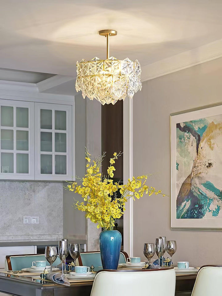 Lustra Chandelier en Verre Flocon de Neige Doré - Neutralighting