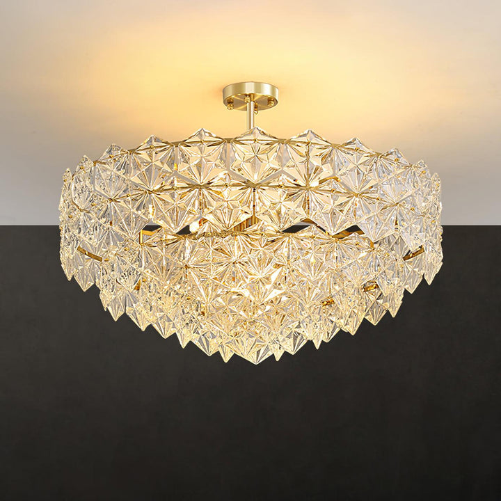 Lustra Chandelier en Verre Flocon de Neige Doré - Neutralighting