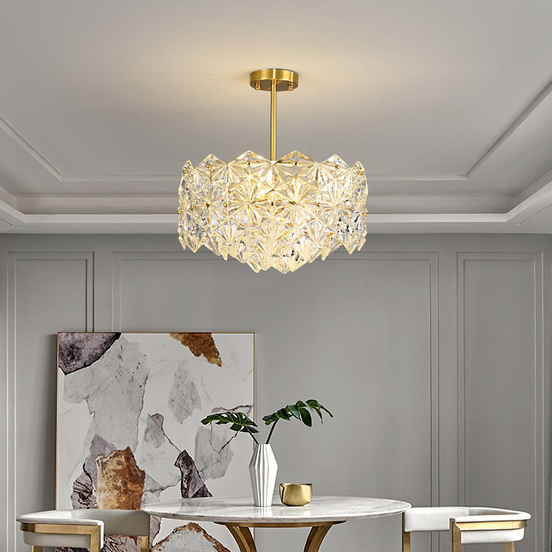 Lustra Chandelier en Verre Flocon de Neige Doré - Neutralighting