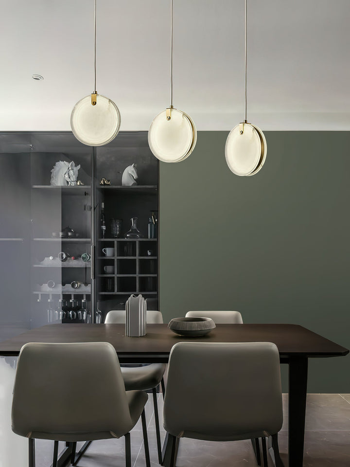 Utalionis Moderne Minimaliste Laiton Albâtre Suspension - Neutralighting