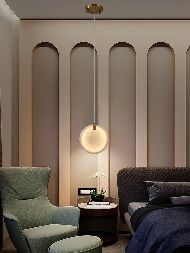 Utalionis Moderne Minimaliste Laiton Albâtre Suspension - Neutralighting