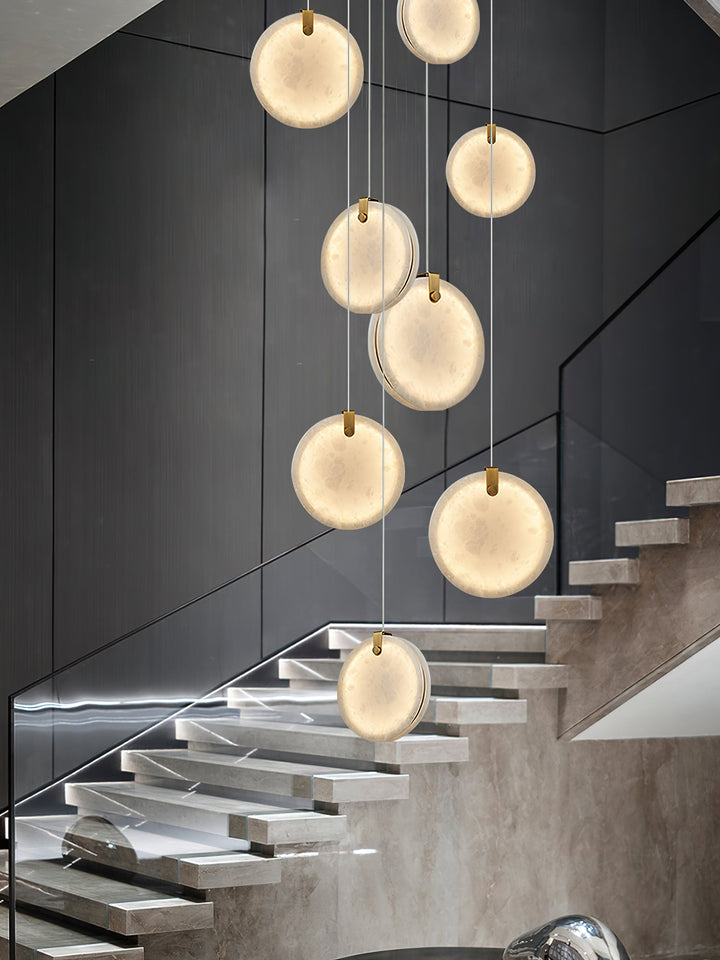 Utalionis Moderne Minimaliste Laiton Albâtre Suspension - Neutralighting