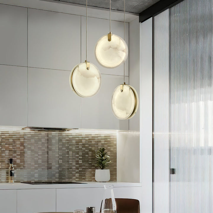 Utalionis Moderne Minimaliste Laiton Albâtre Suspension - Neutralighting