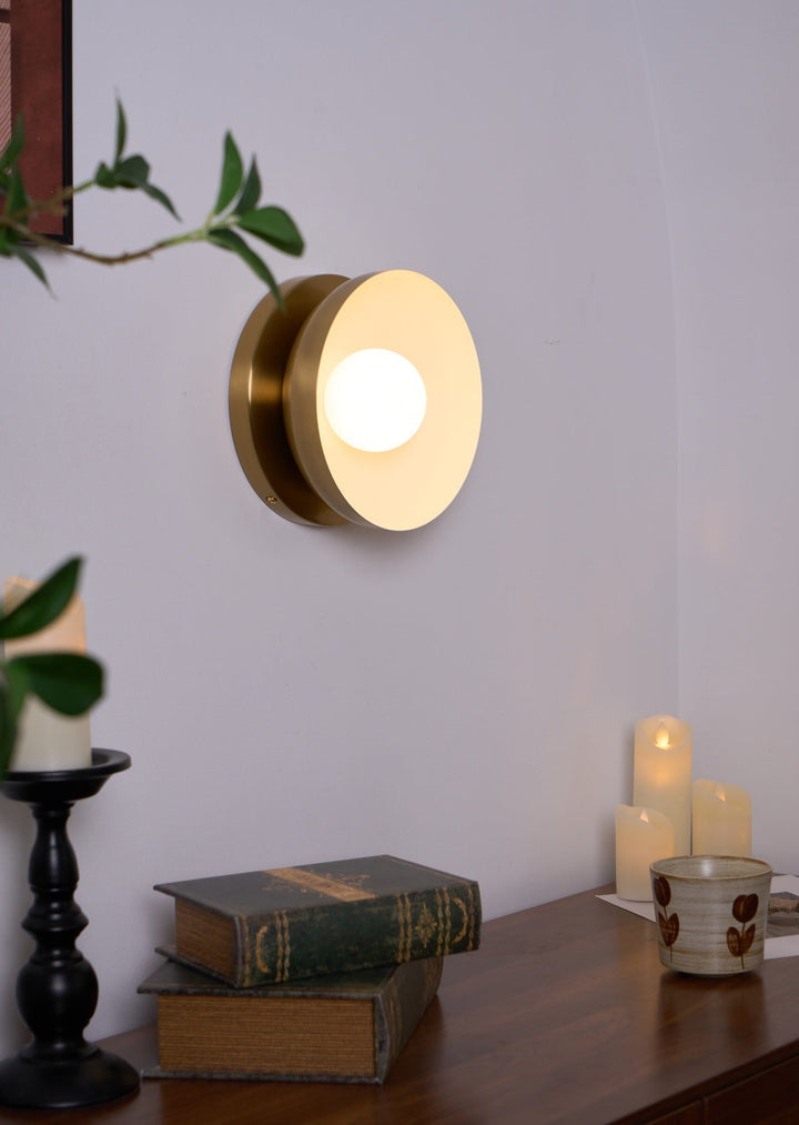 Vethaora Lampe Murale Verre Laiton Minimaliste - Neutralighting