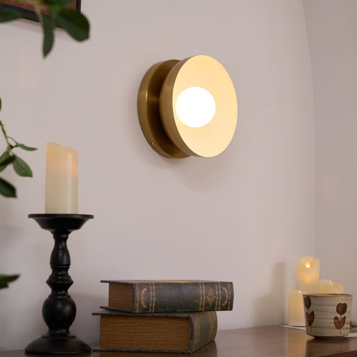 Vethaora Lampe Murale Verre Laiton Minimaliste - Neutralighting