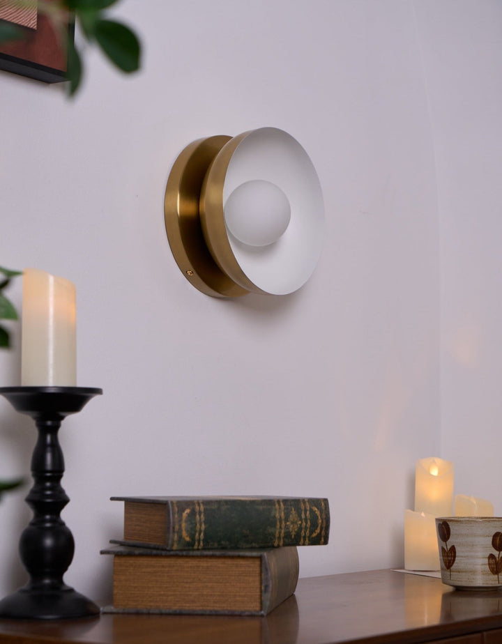 Vethaora Lampe Murale Verre Laiton Minimaliste - Neutralighting