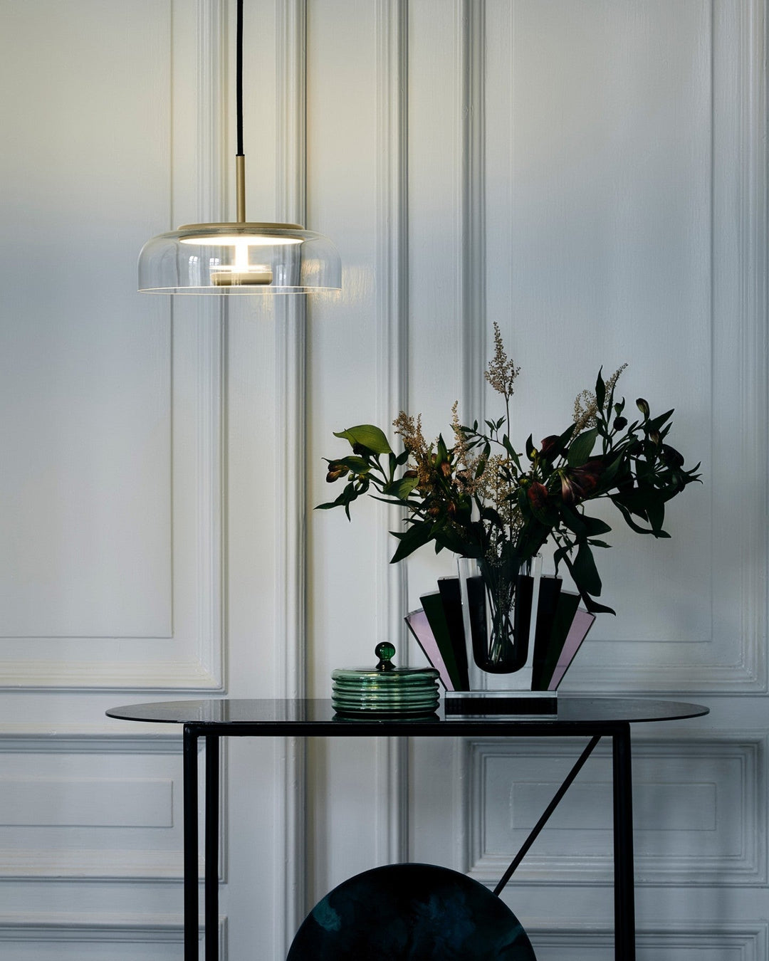 Lustra Suspension en Verre Transparent Élégante - Neutralighting