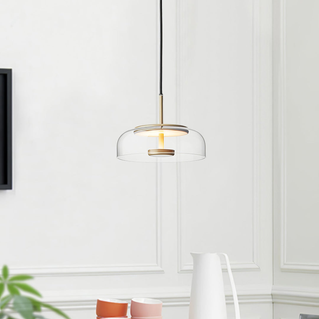 Lustra Suspension en Verre Transparent Élégante - Neutralighting
