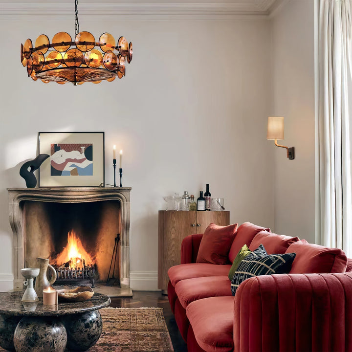Aurora Chandelier Disque Verre Murano Vintage - Neutralighting