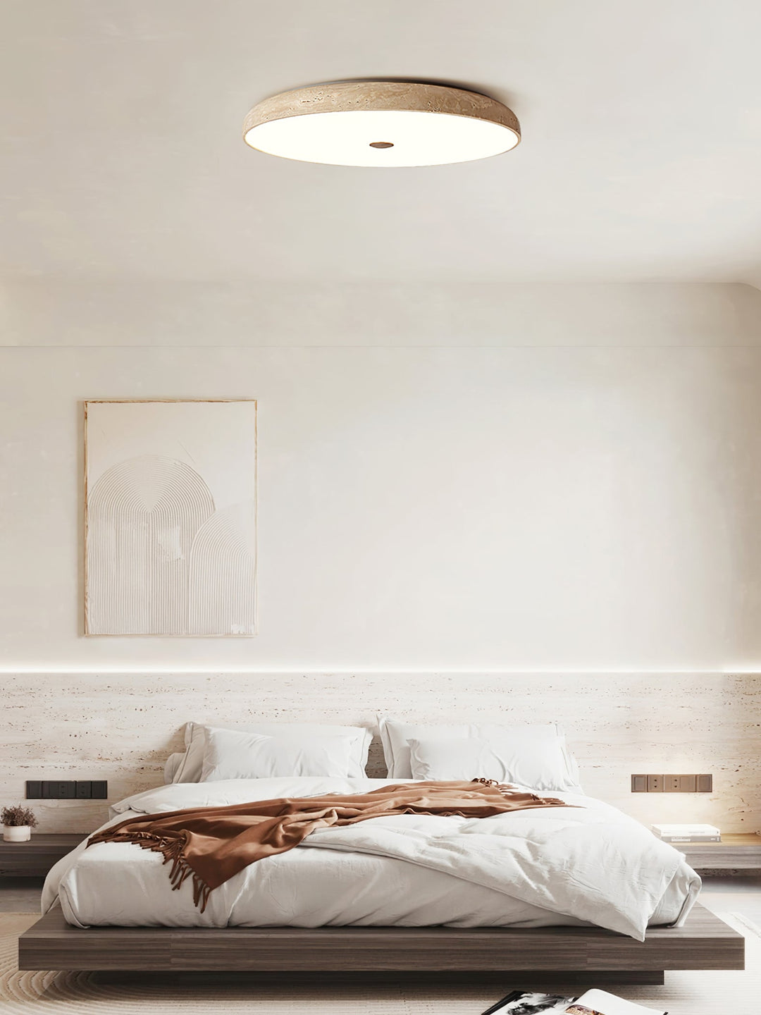 Orzoror Lumière de Plafond Minimaliste en Travertin - Neutralighting