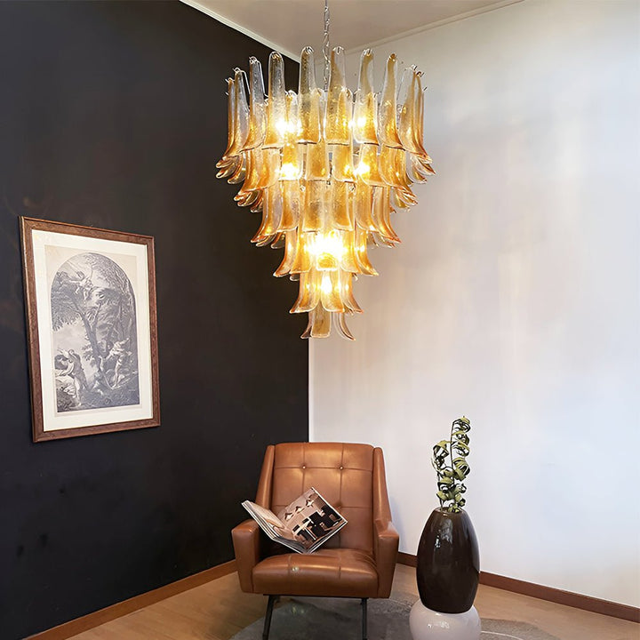 Aurora Lustre Ambre Verre Pétales Superposé Luxe - Neutralighting