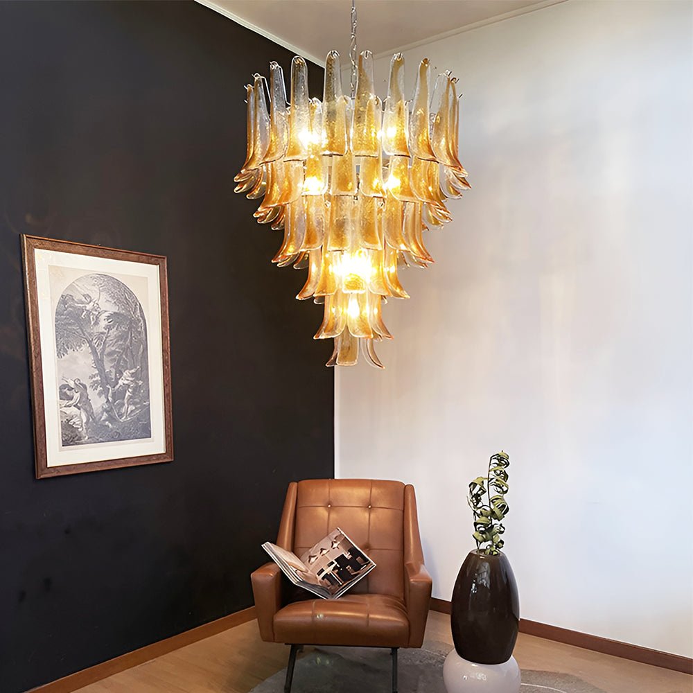 Aurora Lustre Ambre Verre Pétales Superposé Luxe - Neutralighting