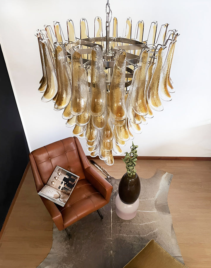 Aurora Lustre Ambre Verre Pétales Superposé Luxe - Neutralighting