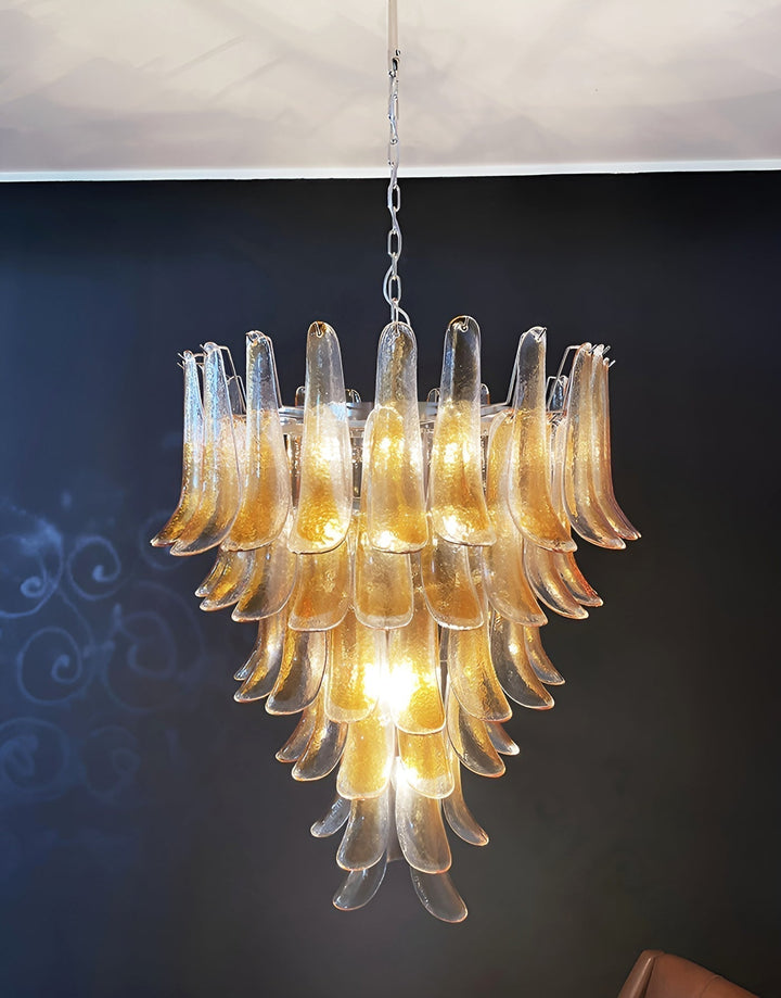Aurora Lustre Ambre Verre Pétales Superposé Luxe - Neutralighting