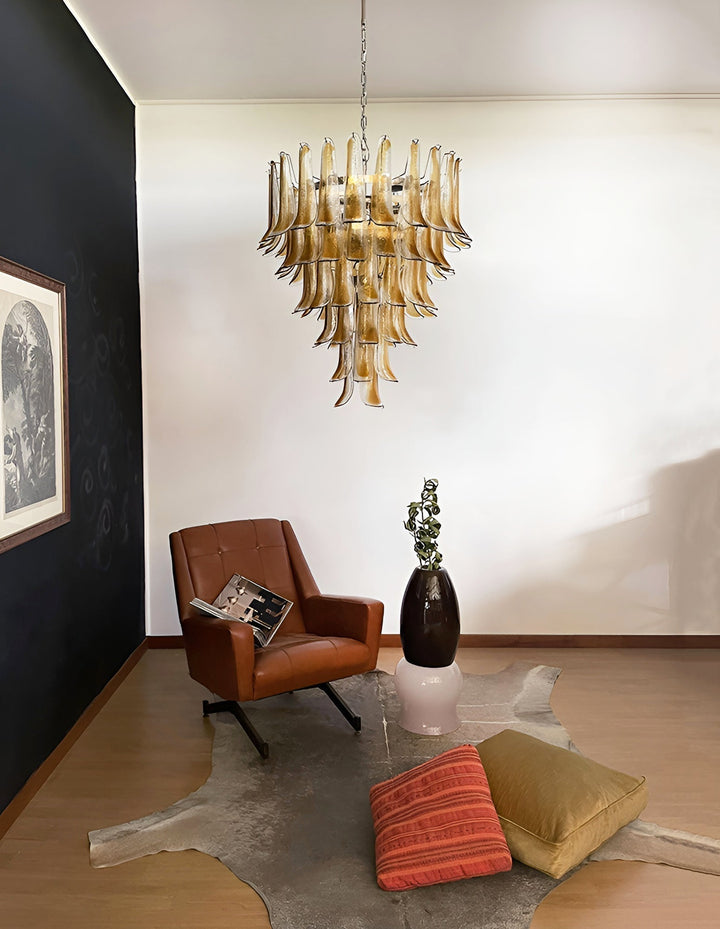 Aurora Lustre Ambre Verre Pétales Superposé Luxe - Neutralighting