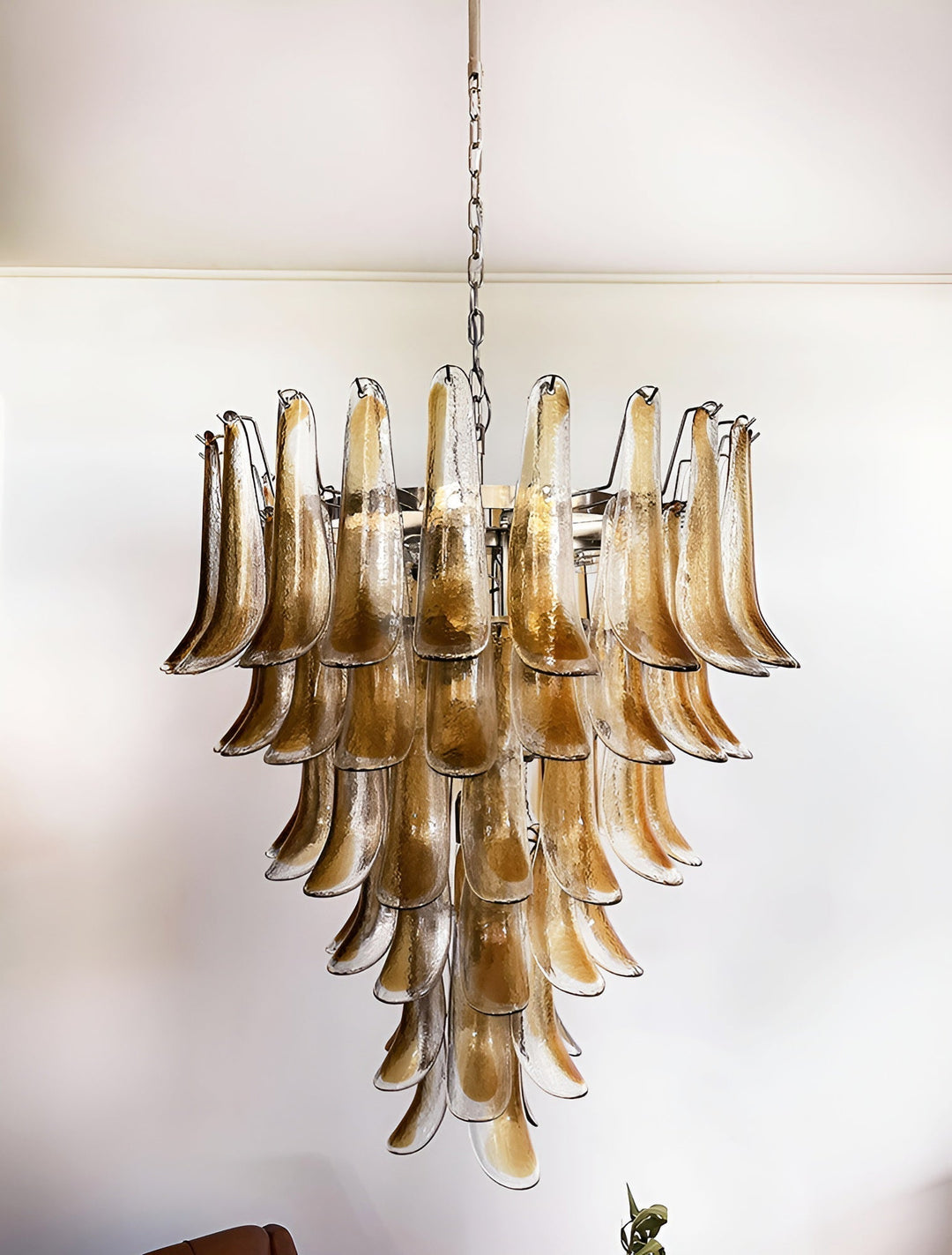 Aurora Lustre Ambre Verre Pétales Superposé Luxe - Neutralighting
