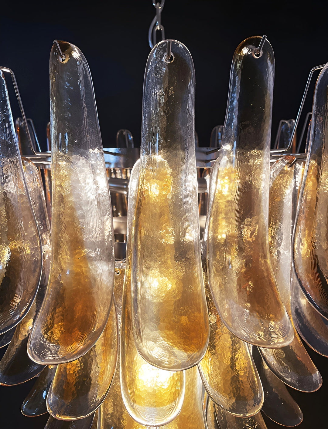 Aurora Lustre Ambre Verre Pétales Superposé Luxe - Neutralighting