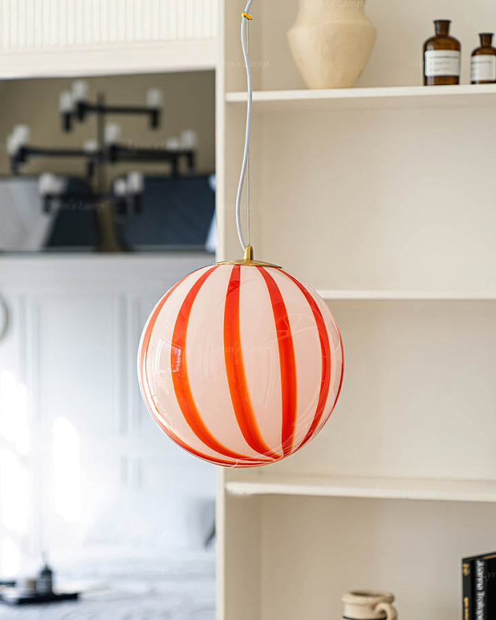 Aira Suspension Rayures Rouges Mignonne - Neutralighting