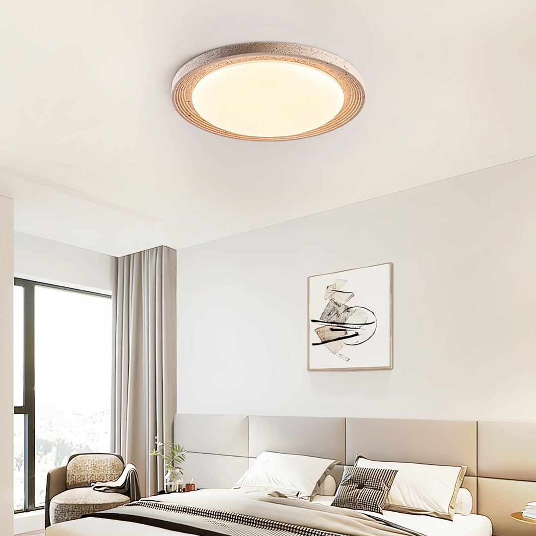 Olphaan Plafonnier en Travertin À Anneaux - Neutralighting