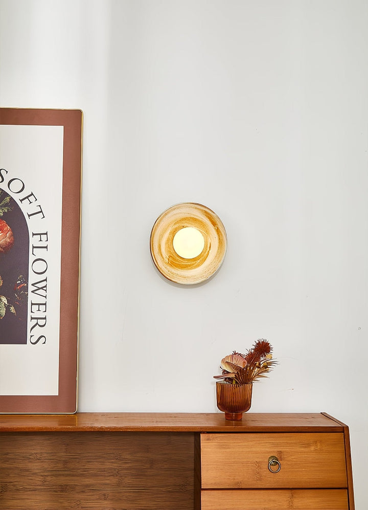 Solune Applique Murale Minimaliste en Verre et Bois - Neutralighting