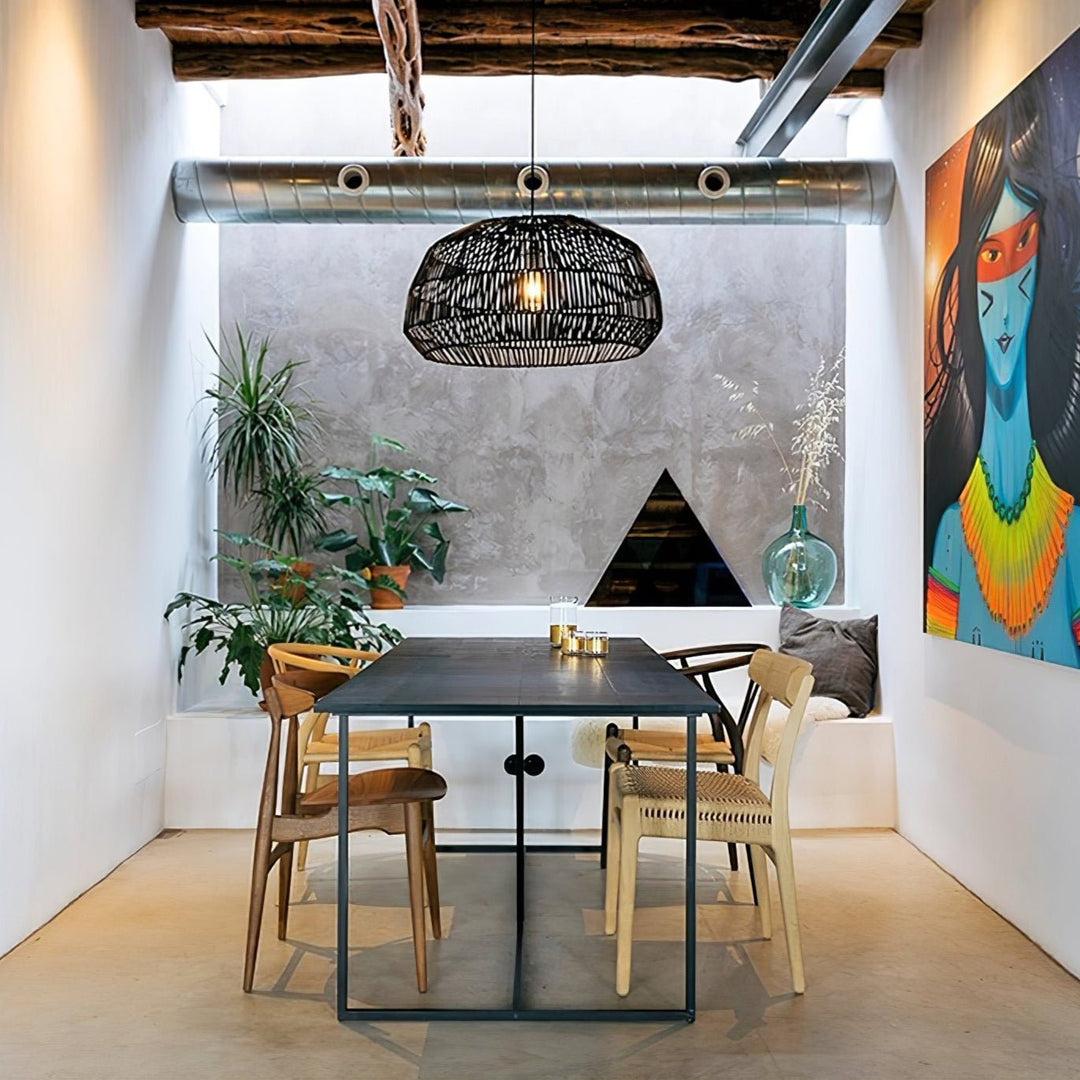 Cucarel Suspension Industrielle en Rotin - Neutralighting