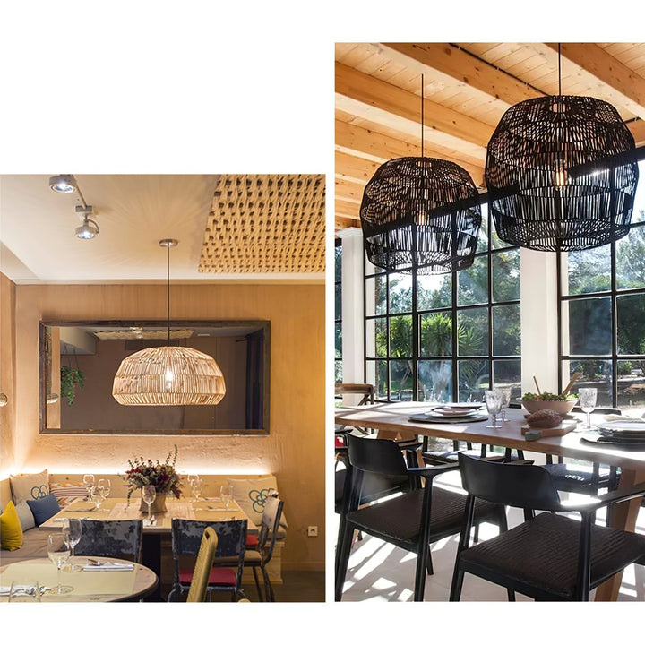 Cucarel Suspension Industrielle en Rotin - Neutralighting