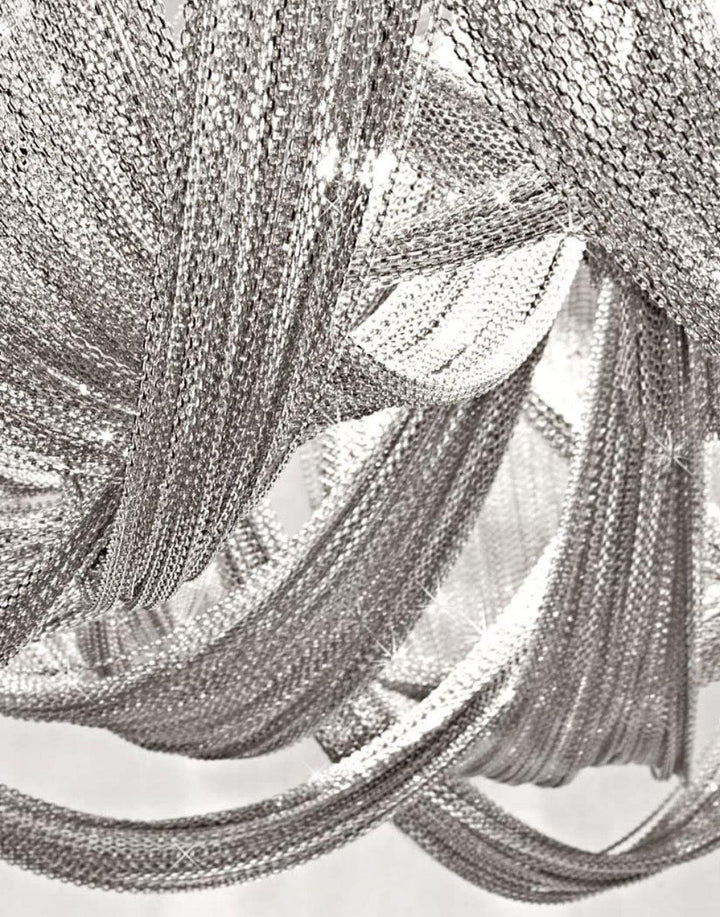Lustra Plafonnier Frange Chaîne Cadre Nickel - Neutralighting