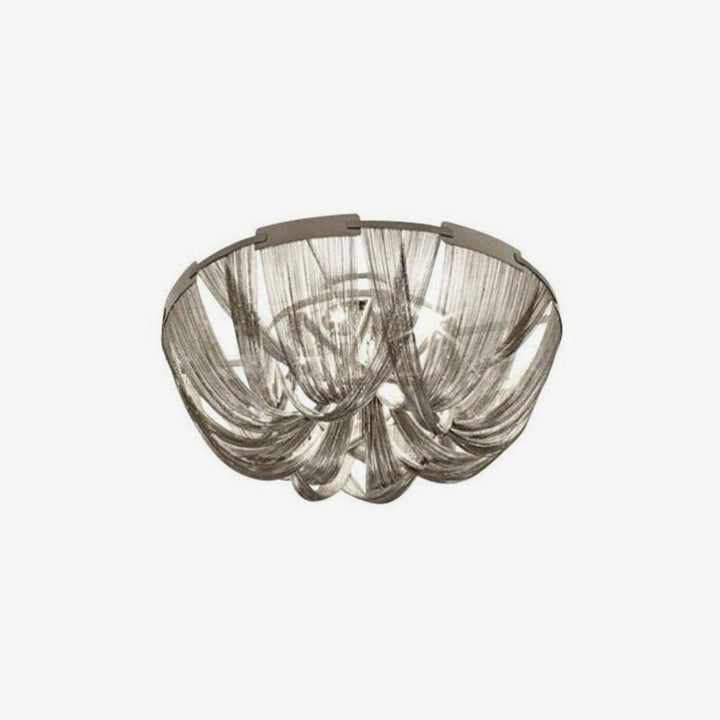 Lustra Plafonnier Frange Chaîne Cadre Nickel - Neutralighting
