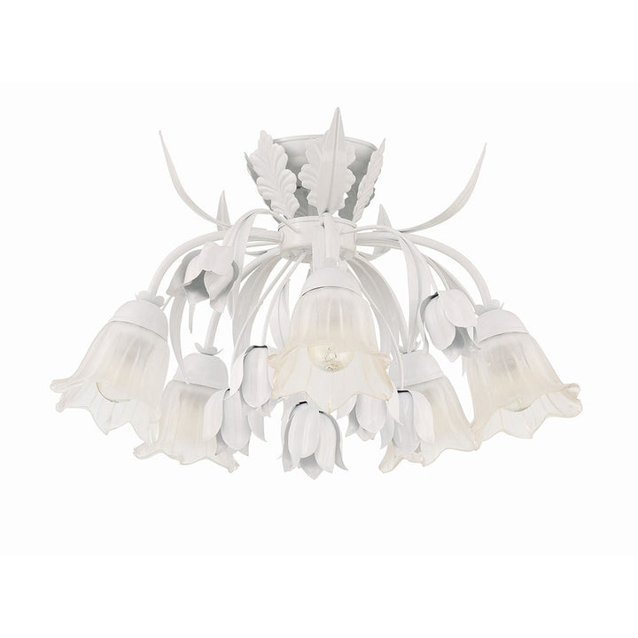 Veshael Élégance Art Sage Rose Verre Plafonnier - Neutralighting