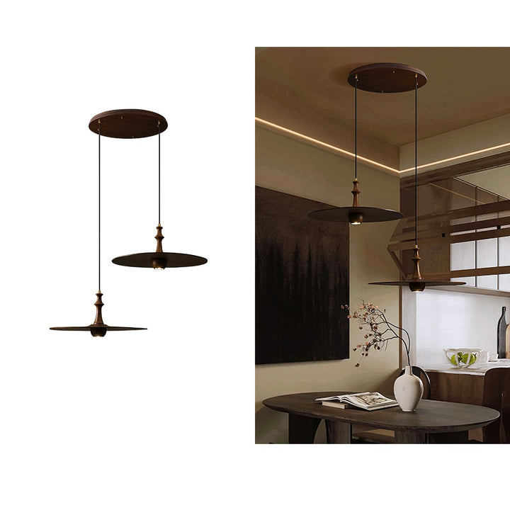 Syrinyra Suspension Sculpturale Disque Bois - Neutralighting