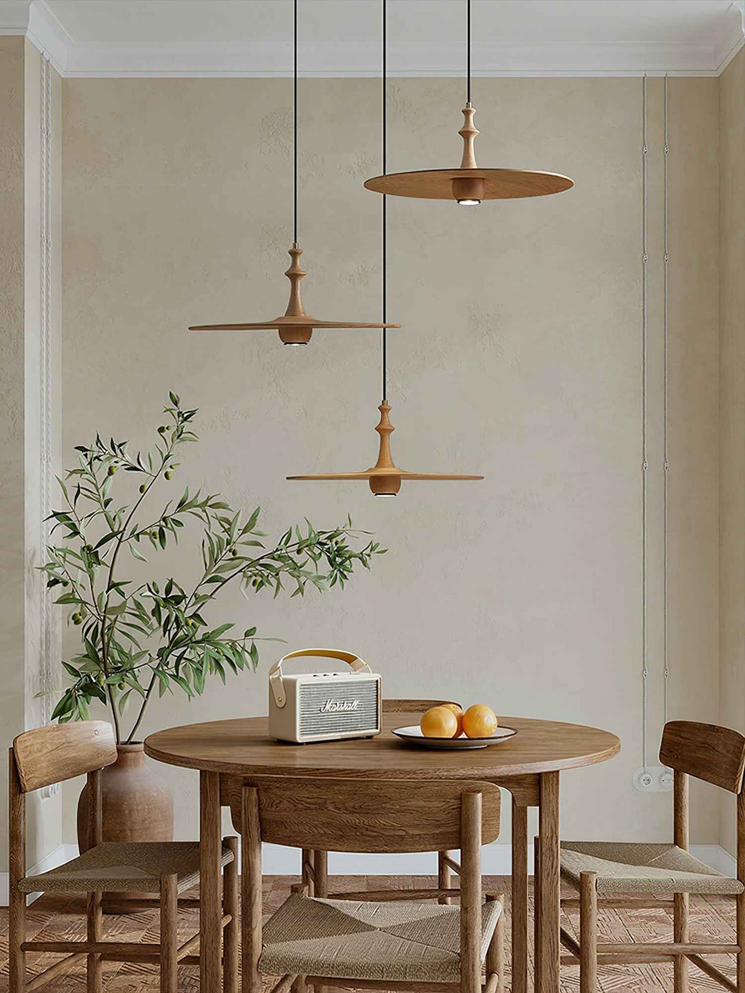Syrinyra Suspension Sculpturale Disque Bois - Neutralighting