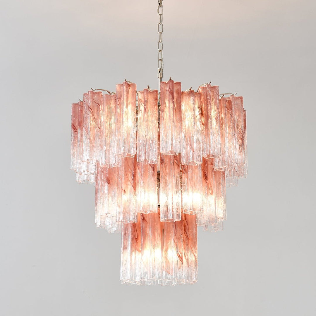 Aurora Lustre en Verre Rose Moderne - Neutralighting