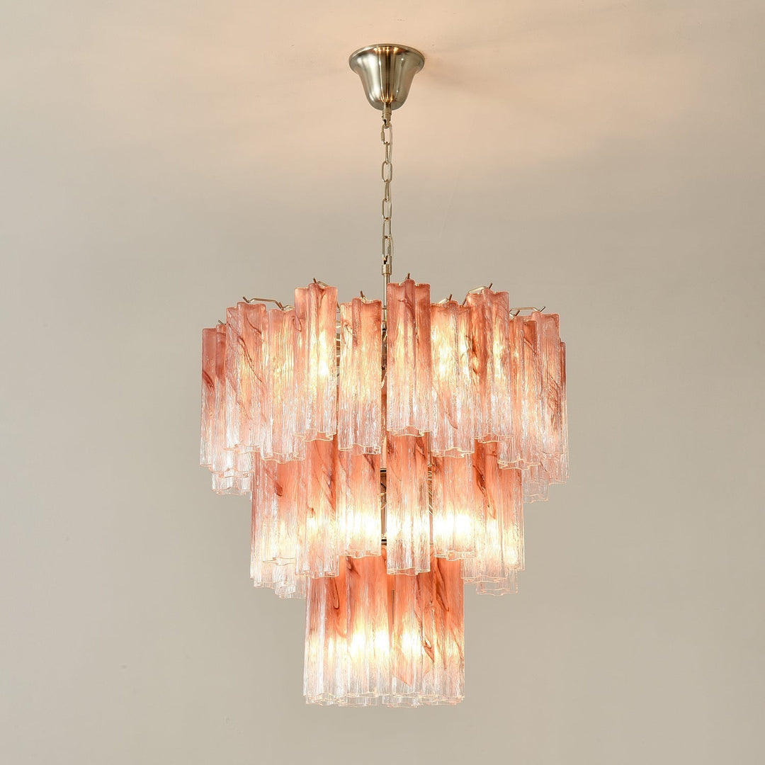 Aurora Lustre en Verre Rose Moderne - Neutralighting