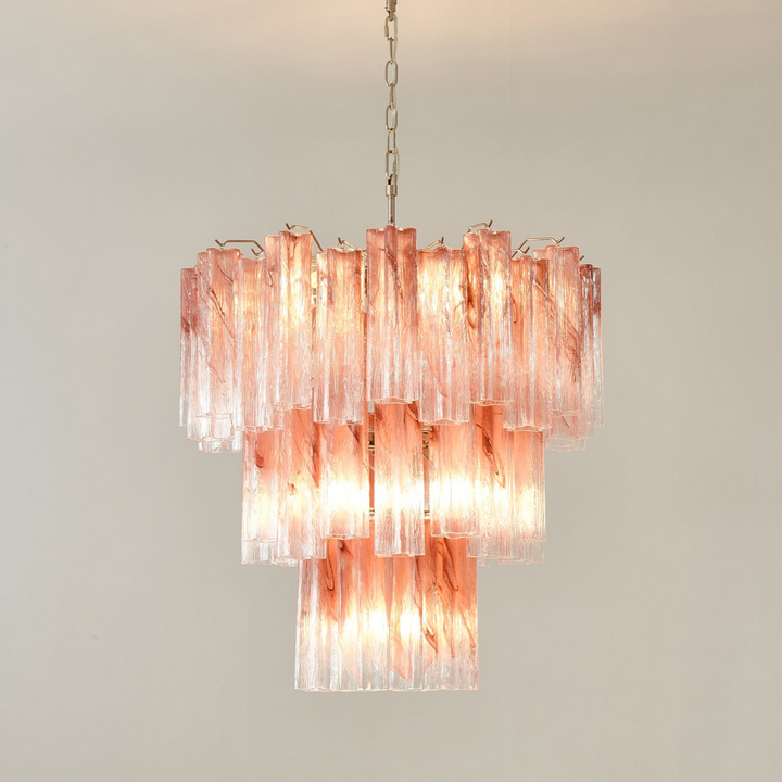 Aurora Lustre en Verre Rose Moderne - Neutralighting