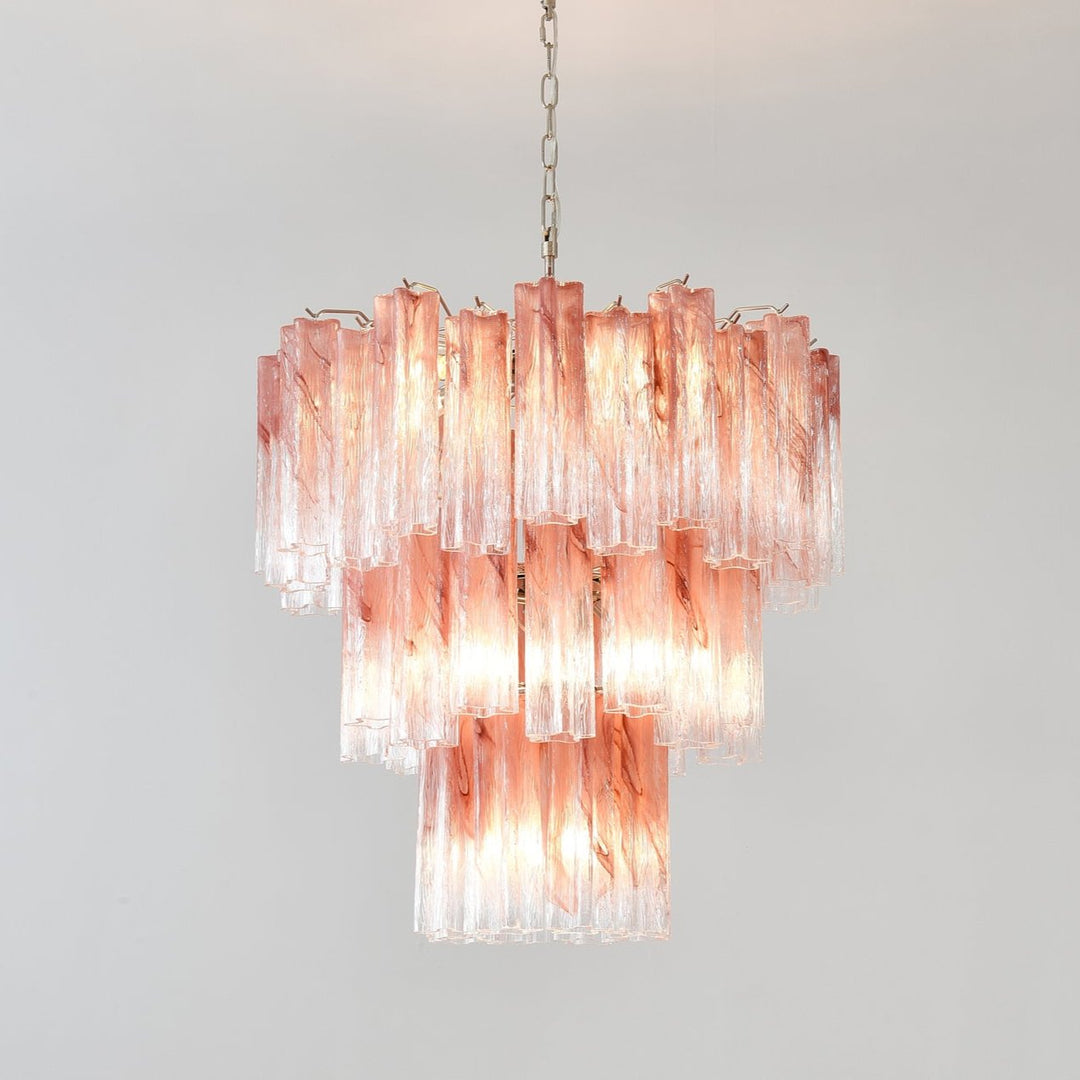 Aurora Lustre en Verre Rose Moderne - Neutralighting