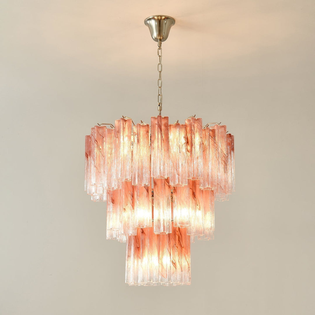 Aurora Lustre en Verre Rose Moderne - Neutralighting