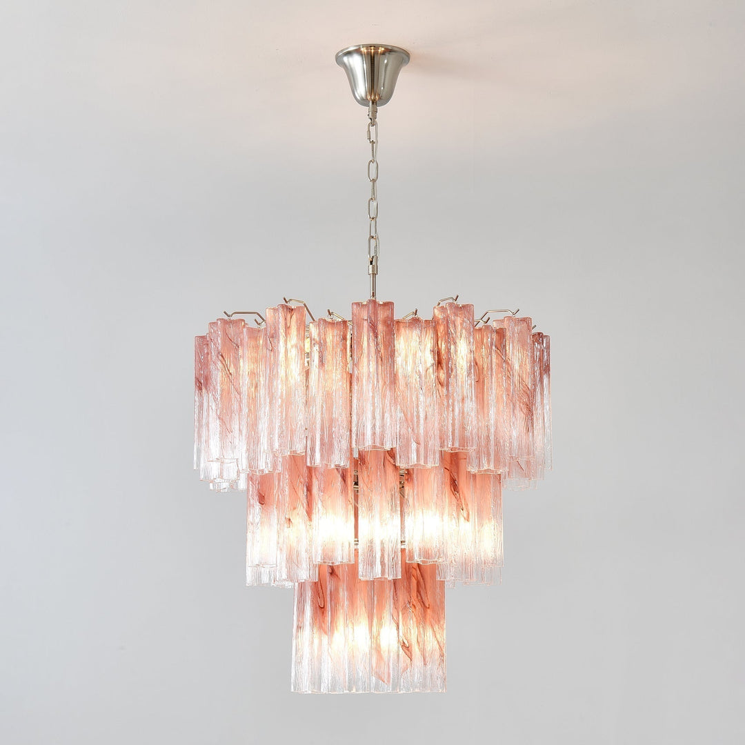 Aurora Lustre en Verre Rose Moderne - Neutralighting