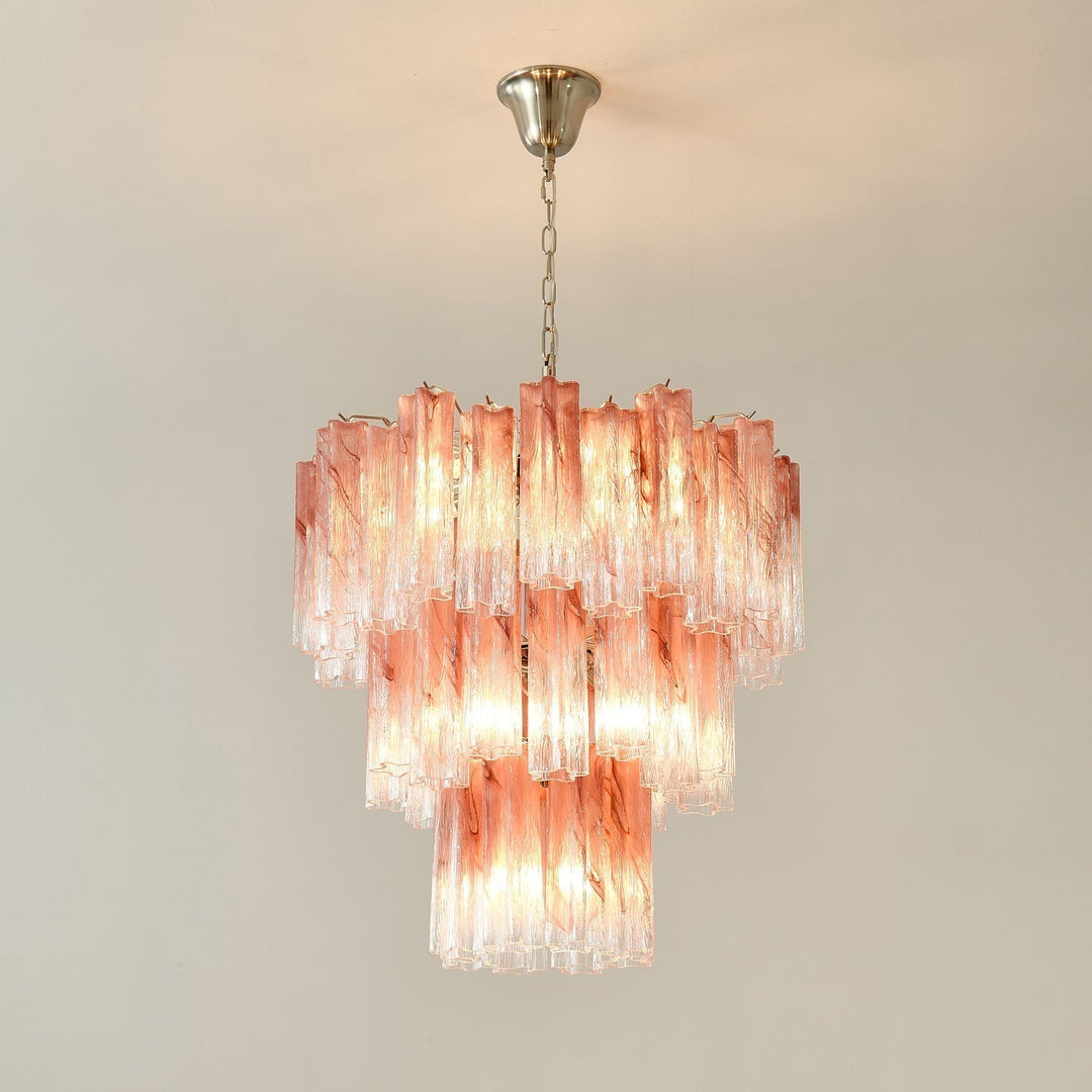Aurora Lustre en Verre Rose Moderne - Neutralighting