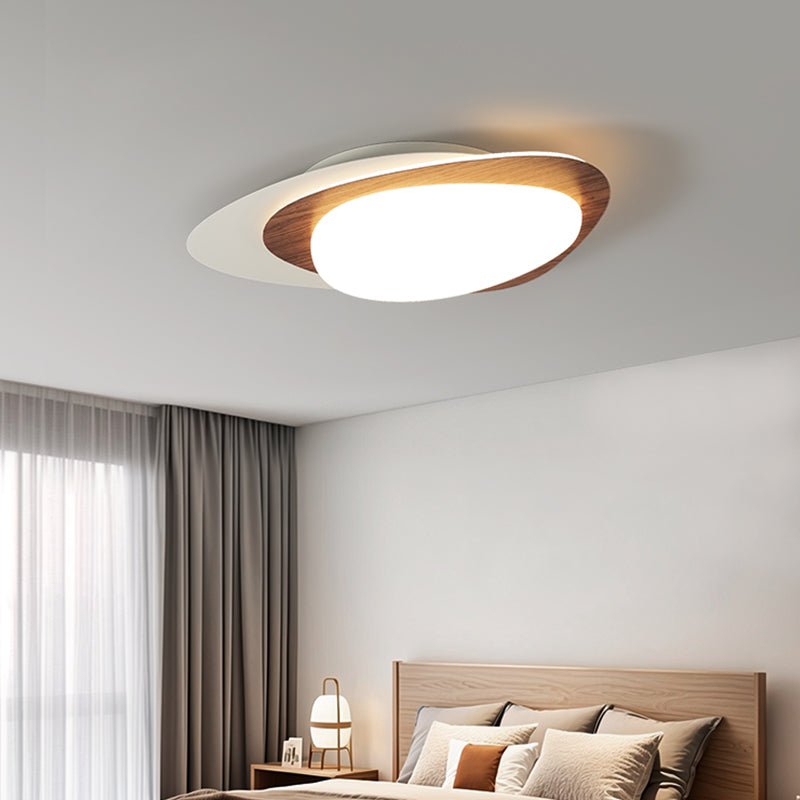 Solara Plafonnier Noyer Ovale Organique LED - Neutralighting