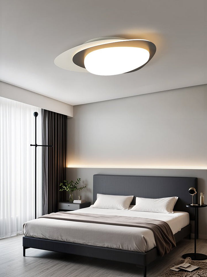 Solara Plafonnier Noyer Ovale Organique LED - Neutralighting