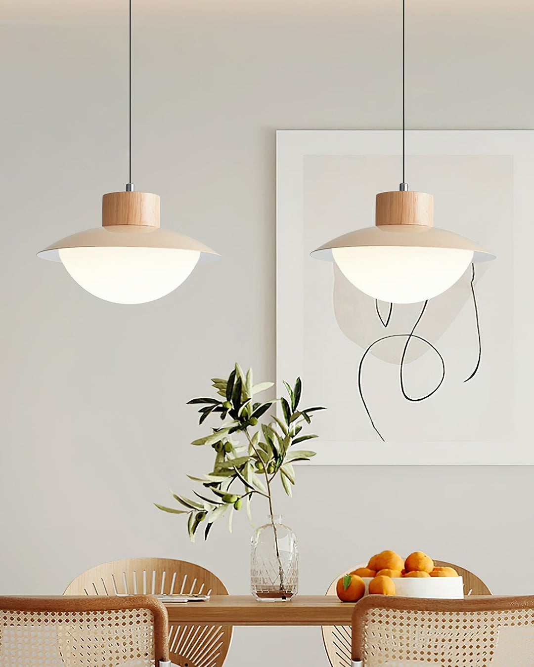 Suspension Bois PE Ombre Dôme Forme Minimaliste - Neutralighting