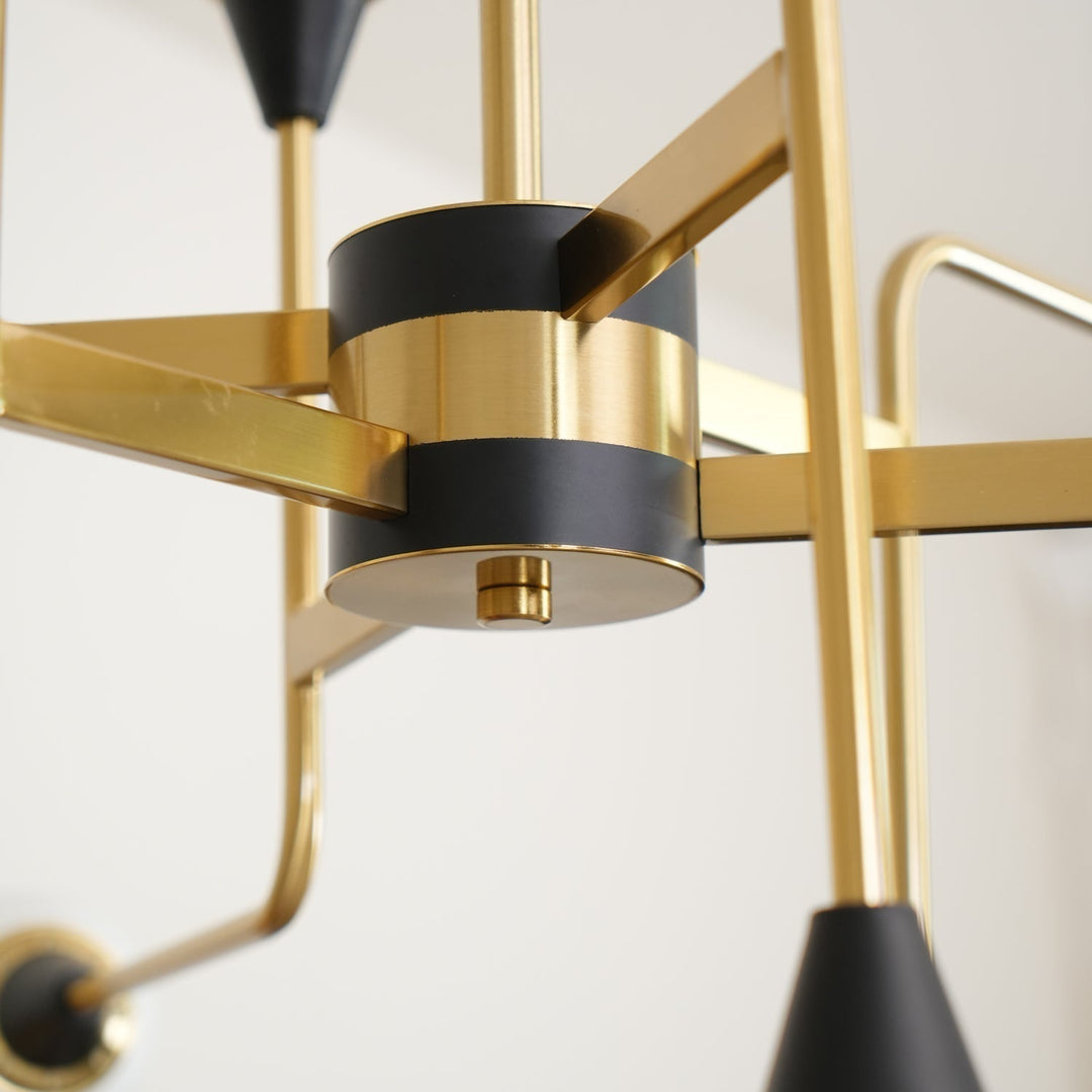 Lustra Chandelier Stilnovo en Laiton Noir et Verre - Neutralighting
