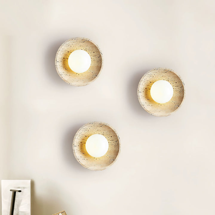 Cocarila Ring Shade Travertine Wall Light - Neutralighting