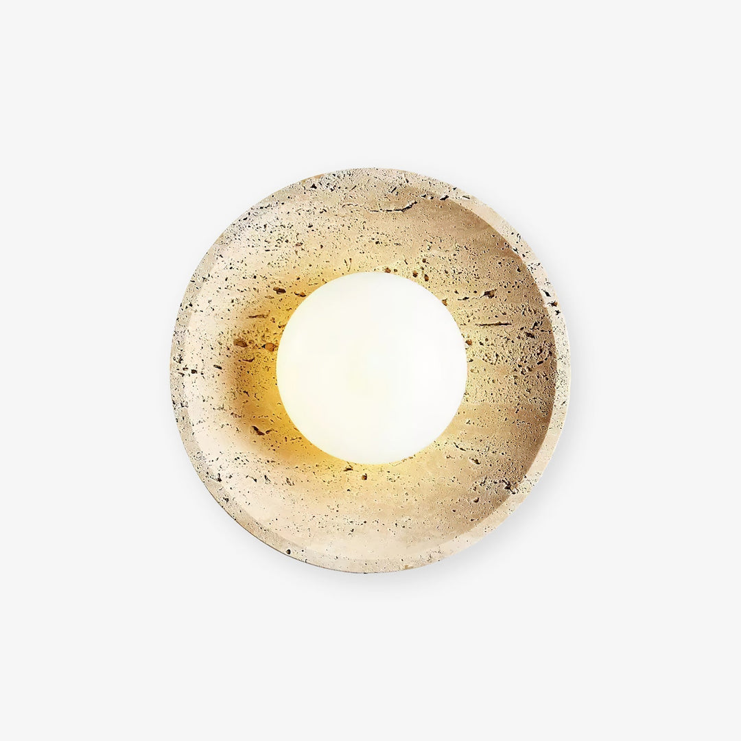 Cocarila Ring Shade Travertine Wall Light - Neutralighting