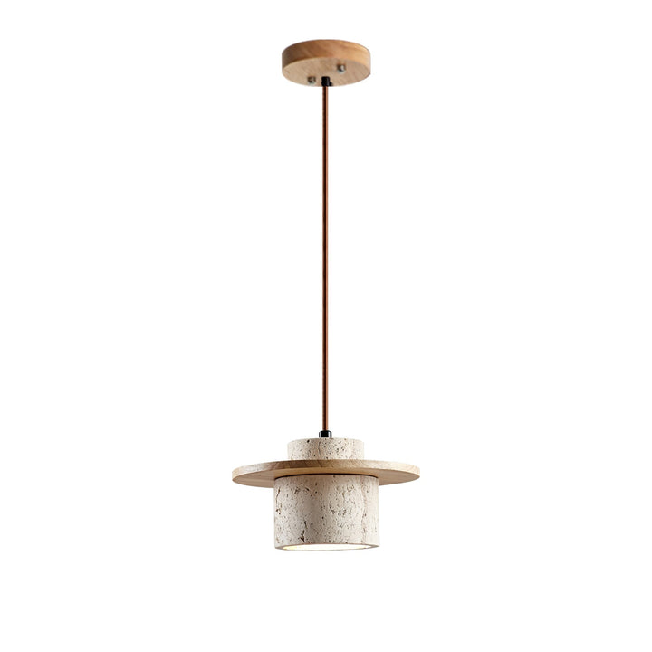 Elvaria Suspension Cylindre Disque en Travertin - Neutralighting