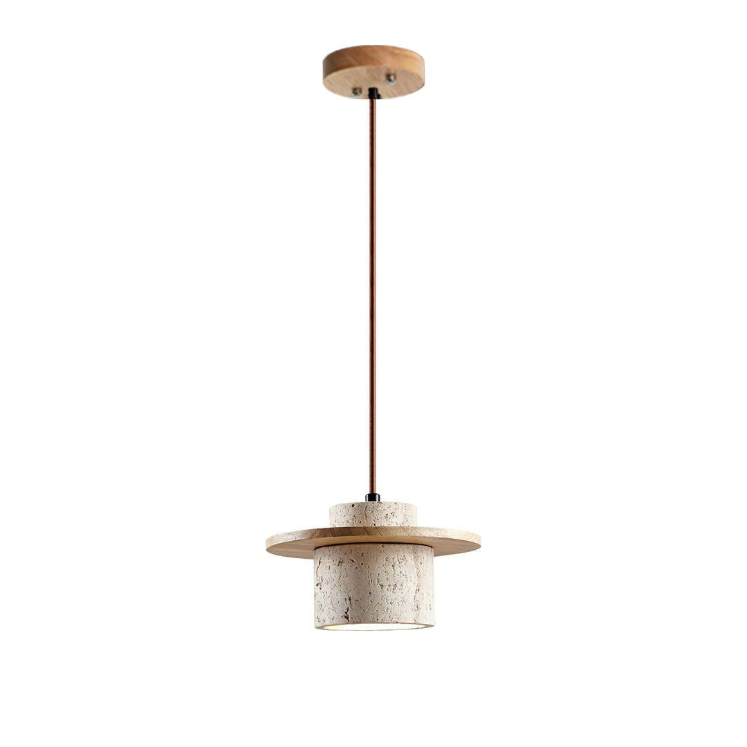 Elvaria Suspension Cylindre Disque en Travertin - Neutralighting