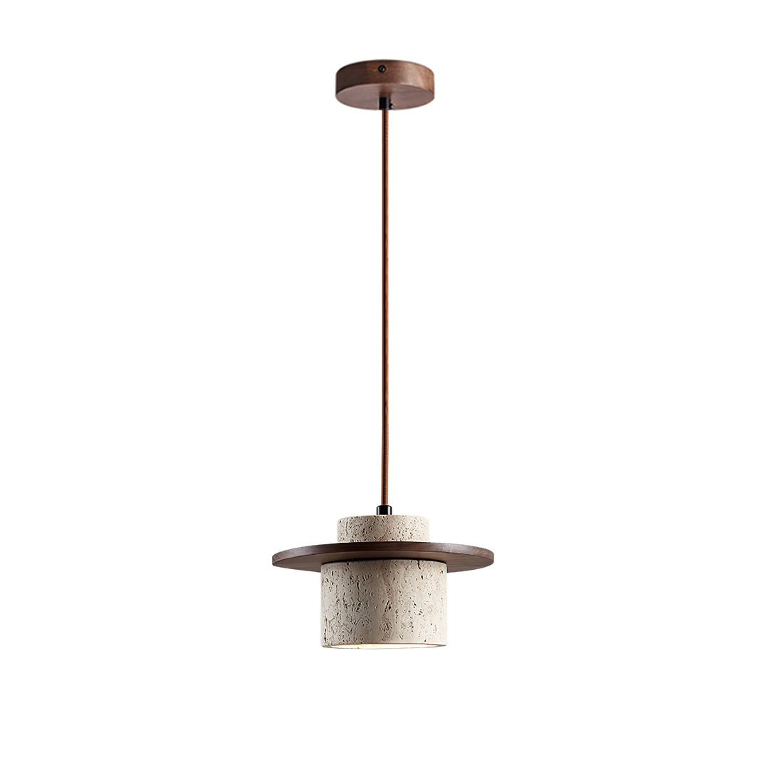 Elvaria Suspension Cylindre Disque en Travertin - Neutralighting