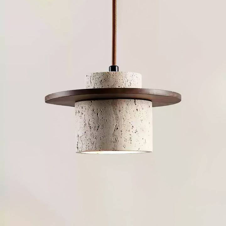 Elvaria Suspension Cylindre Disque en Travertin - Neutralighting