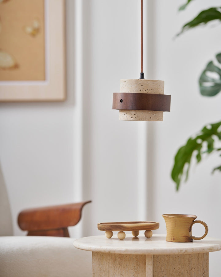 Cumirora Suspension Cylindre Superposé en Travertin - Neutralighting